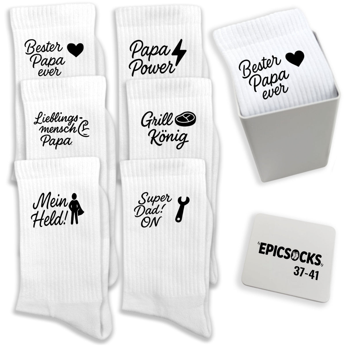 epicsocks King of Socks Socken in 37-41 im 6er Set in Geschenkdose im 6er Set in Geschenkbox