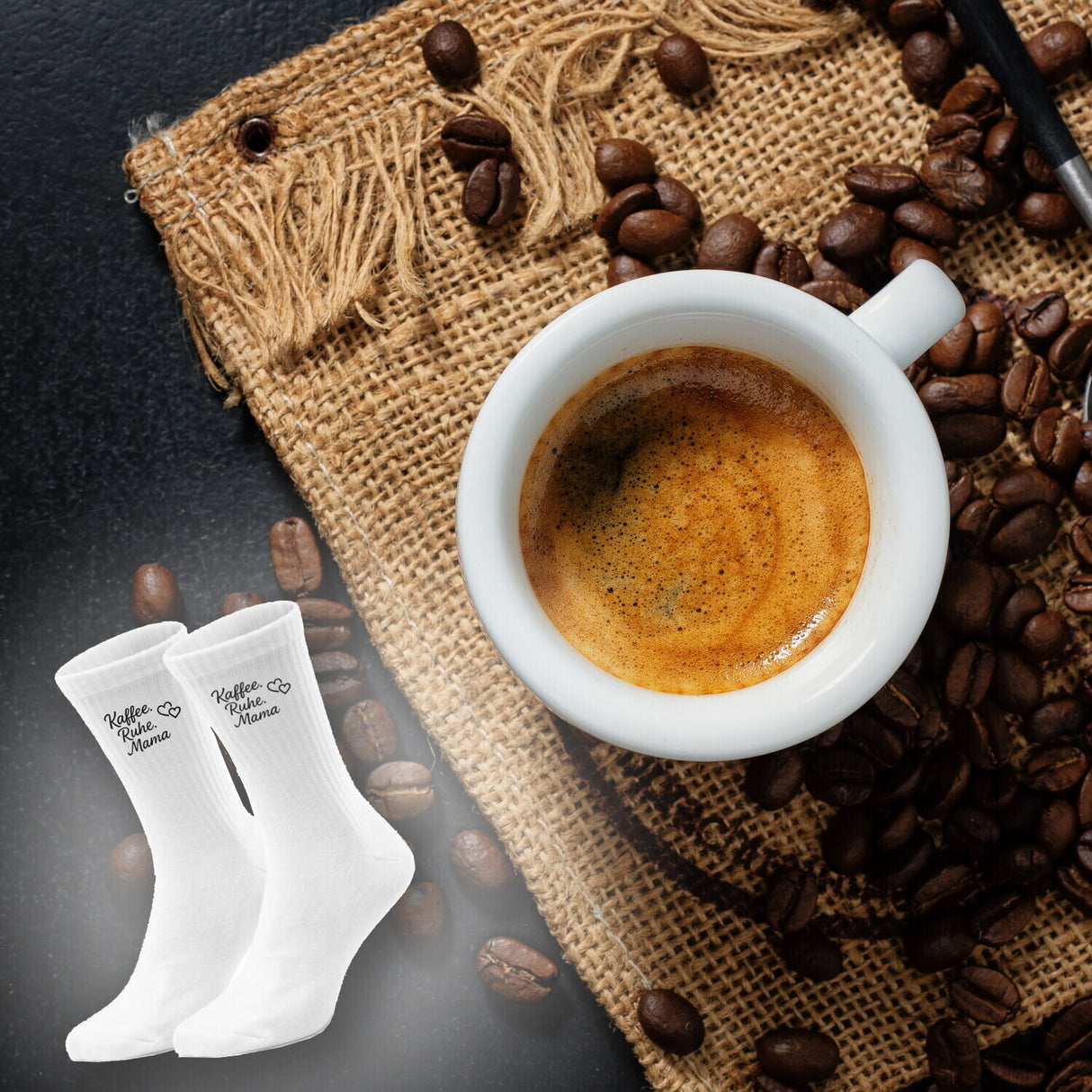 epicsocks Heartful Kaffee Ruhe Socken in 37-41 im Paar