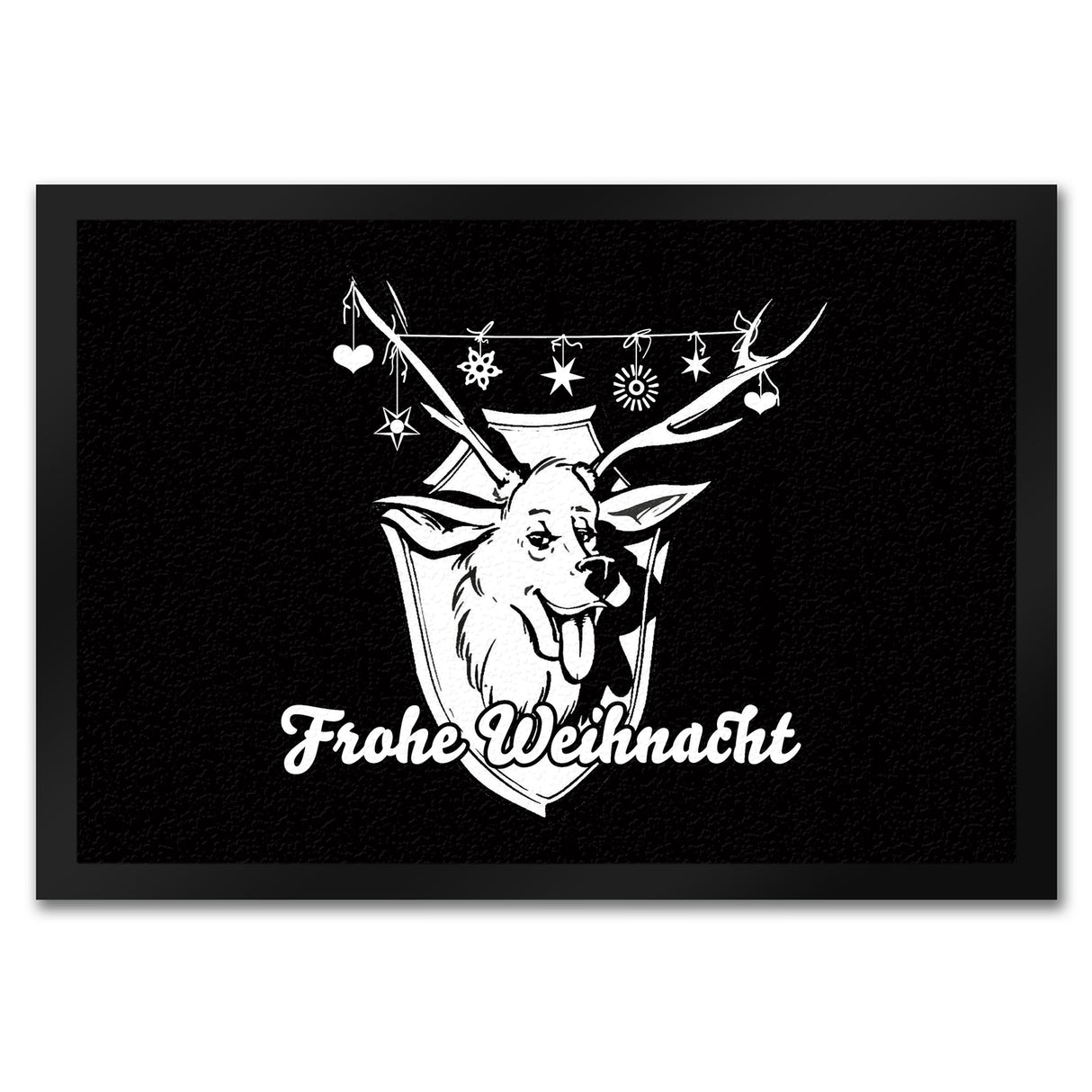 Hirschkopf Fußmatte in 35x50 cm mit Spruch: Frohe Weihnacht