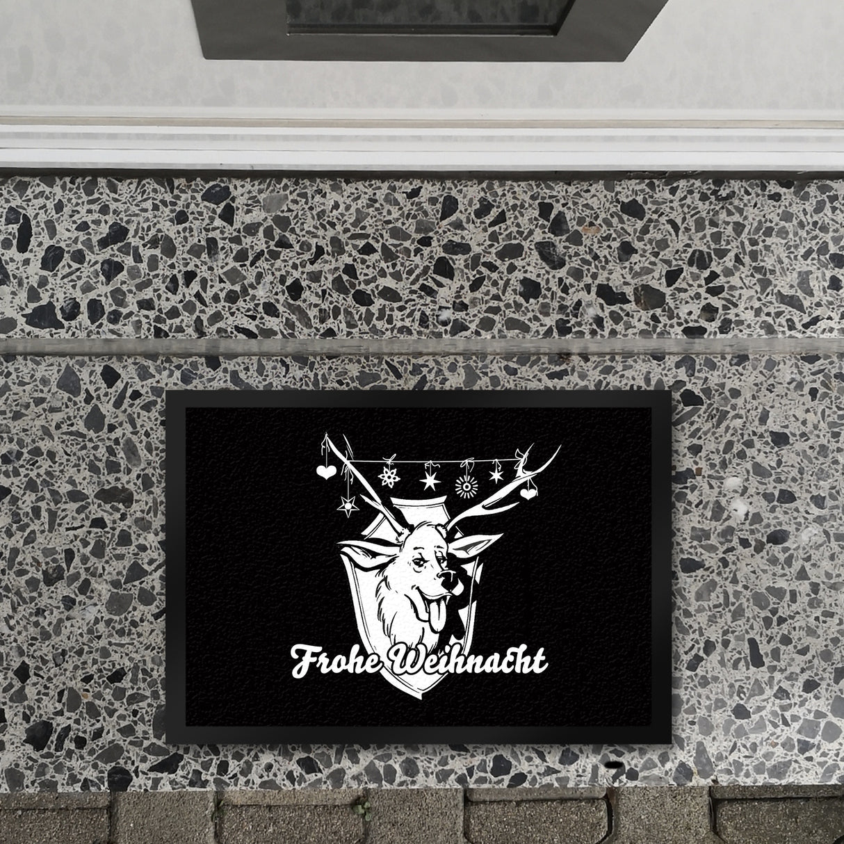 Hirschkopf Fußmatte in 35x50 cm mit Spruch: Frohe Weihnacht