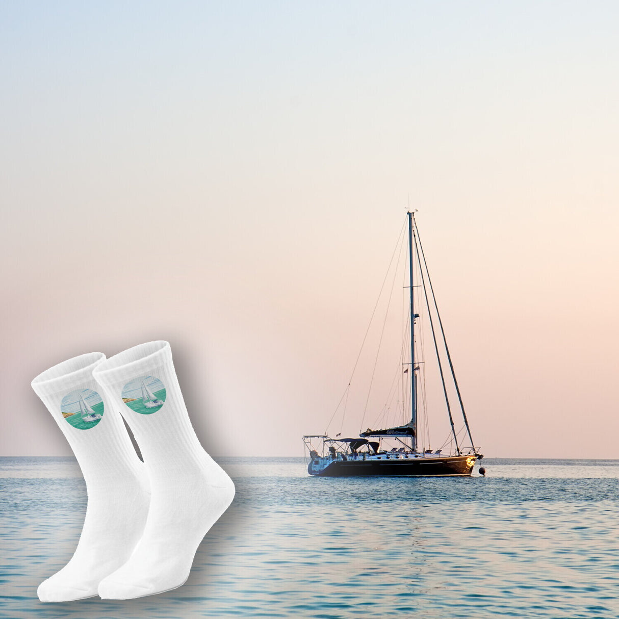 epicsocks Nautik Freude Segelboot Socken in 37-41 im Paar