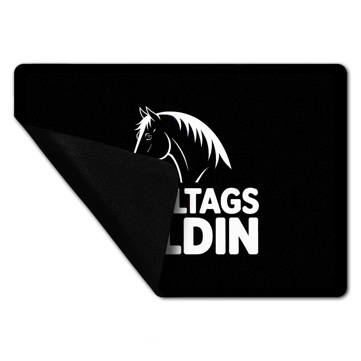 Pferdesilhouette Stalltags Heldin Fußmatte in 35x50 cm ohne Rand für Reiterinnen