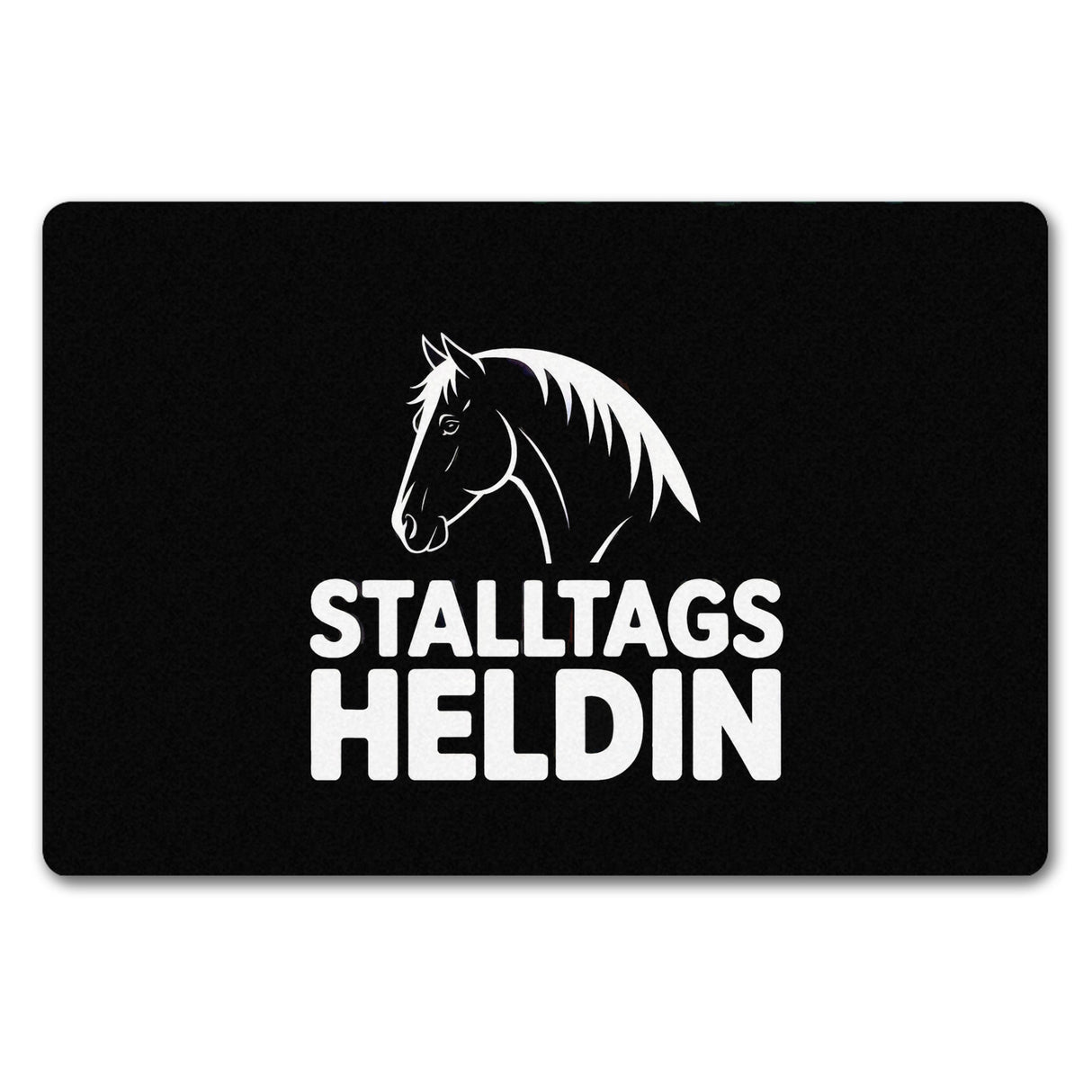 Pferdesilhouette Stalltags Heldin Fußmatte in 35x50 cm ohne Rand für Reiterinnen