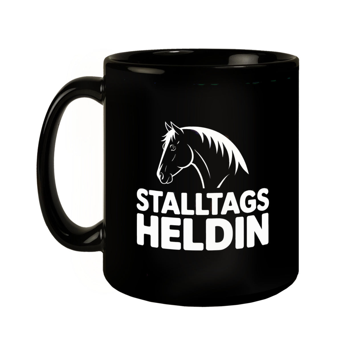 Pferdesilhouette Stalltags Heldin Tasse für Reiterinnen