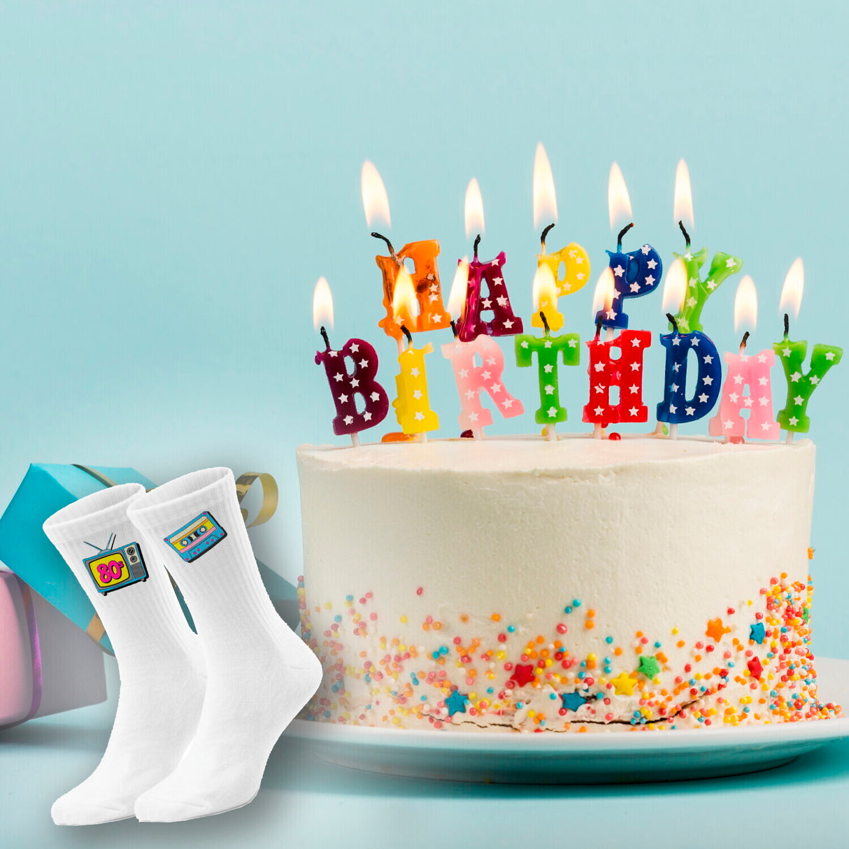 epicsocks 80sFlash Socken in 37-41 im 6er Set in Geschenkdose im 6er Set in Geschenkbox