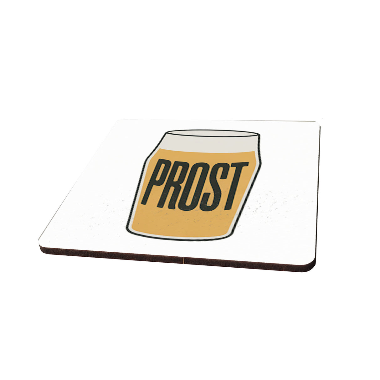 Biergläser Prost & Cheers 6er Set Untersetzer aus Holz