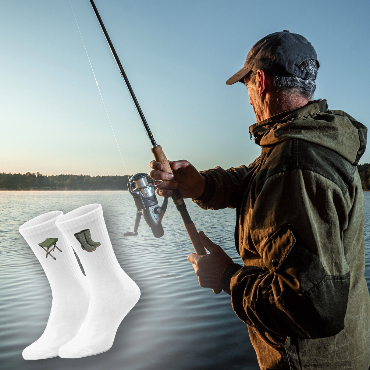 epicsocks Fischertraum Ruhe beim Angeln Socken in 37-41 im Paar