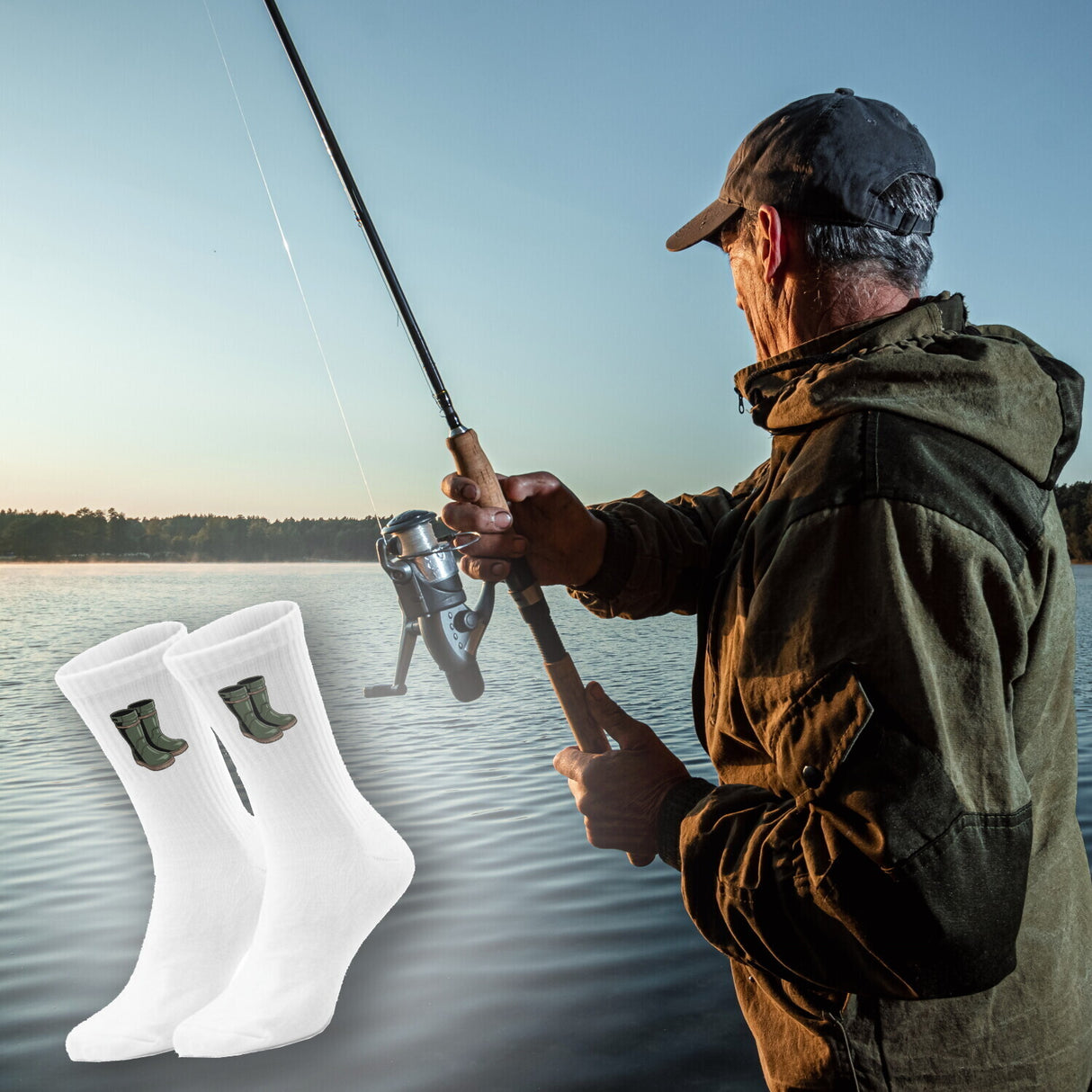 epicsocks Fischertraum Gummistiefel Socken in 37-41 im Paar