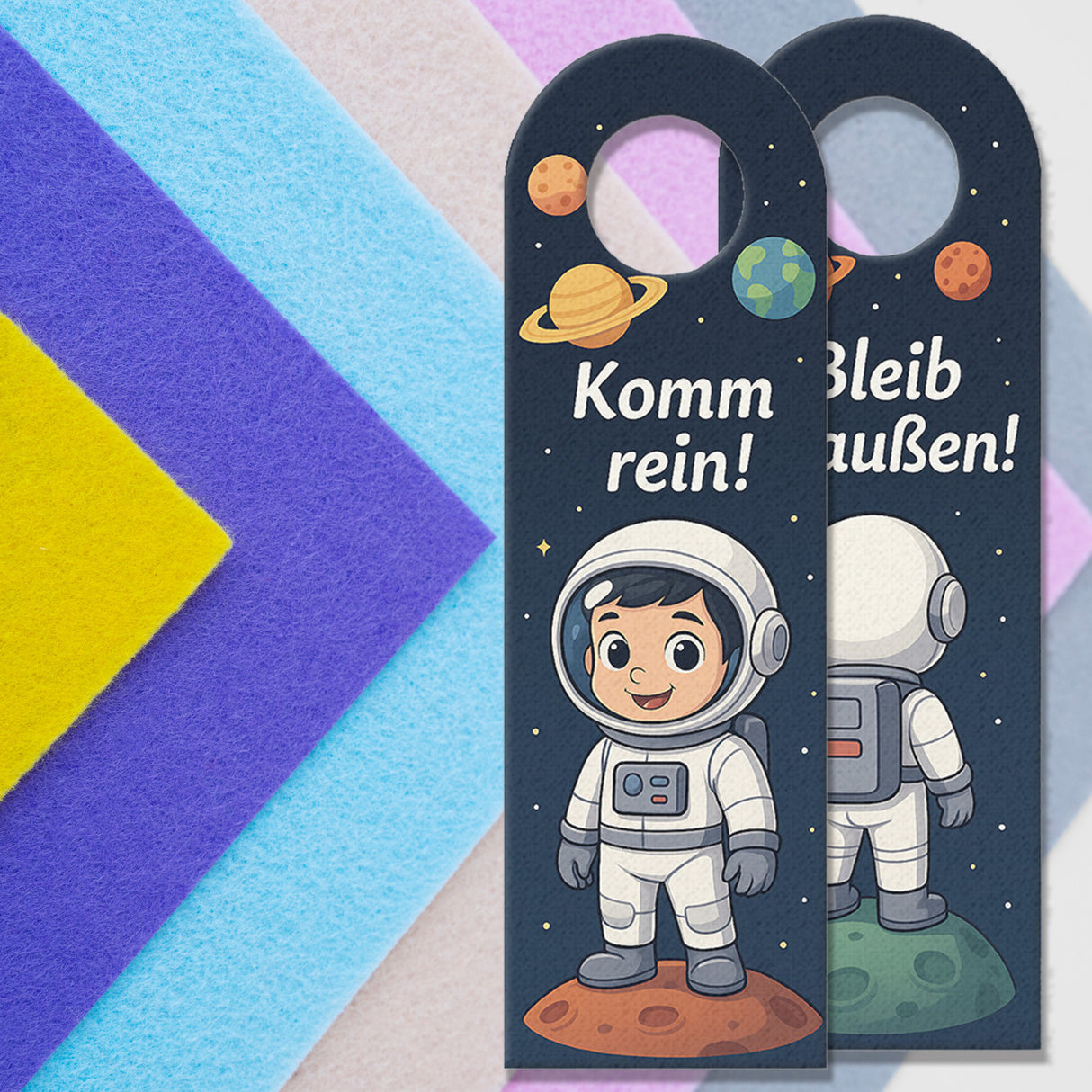 Weltraum Astronaut Bleib draußen! Komm rein! Türhänger