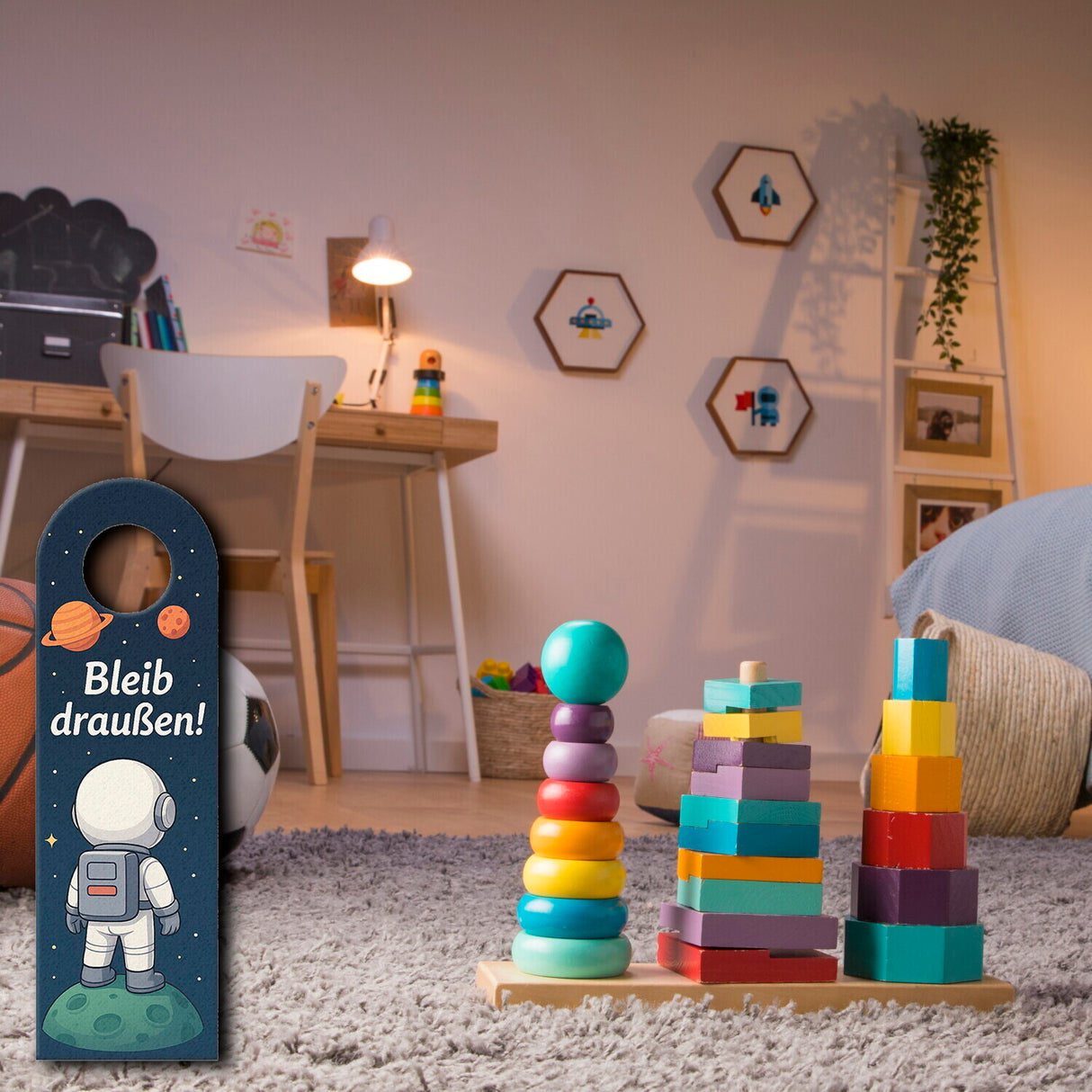 Weltraum Astronaut Bleib draußen! Komm rein! Türhänger