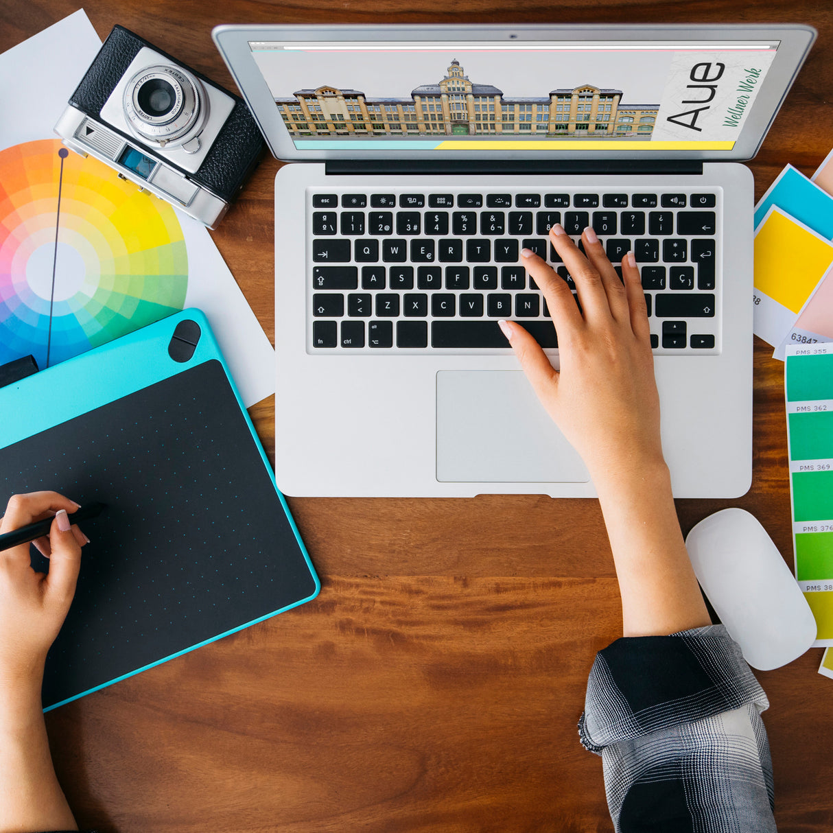 streetline Aue Wellner Werk Panorama Souvenir Magnet