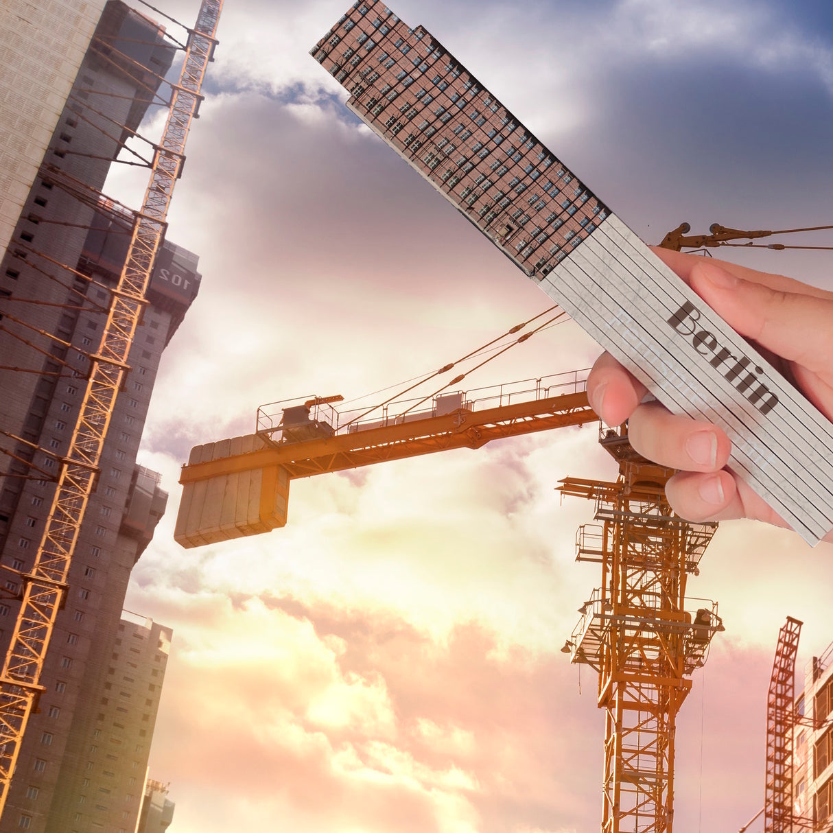 streetline Berlin Fernsprechamt Meterstab aus Holz