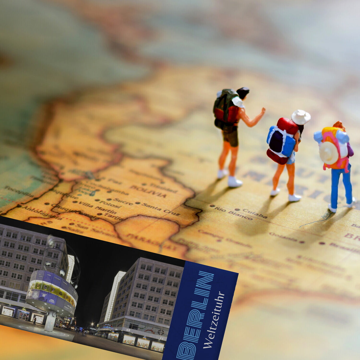 streetline Berlin Weltzeituhr Panorama Souvenir Magnet