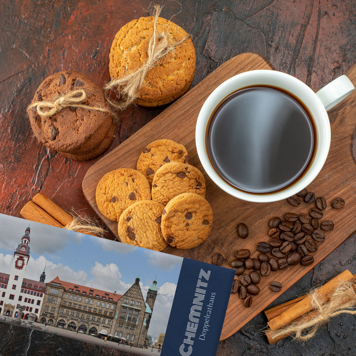 streetline Chemnitz Doppelrathaus Panorama Souvenir Magnet