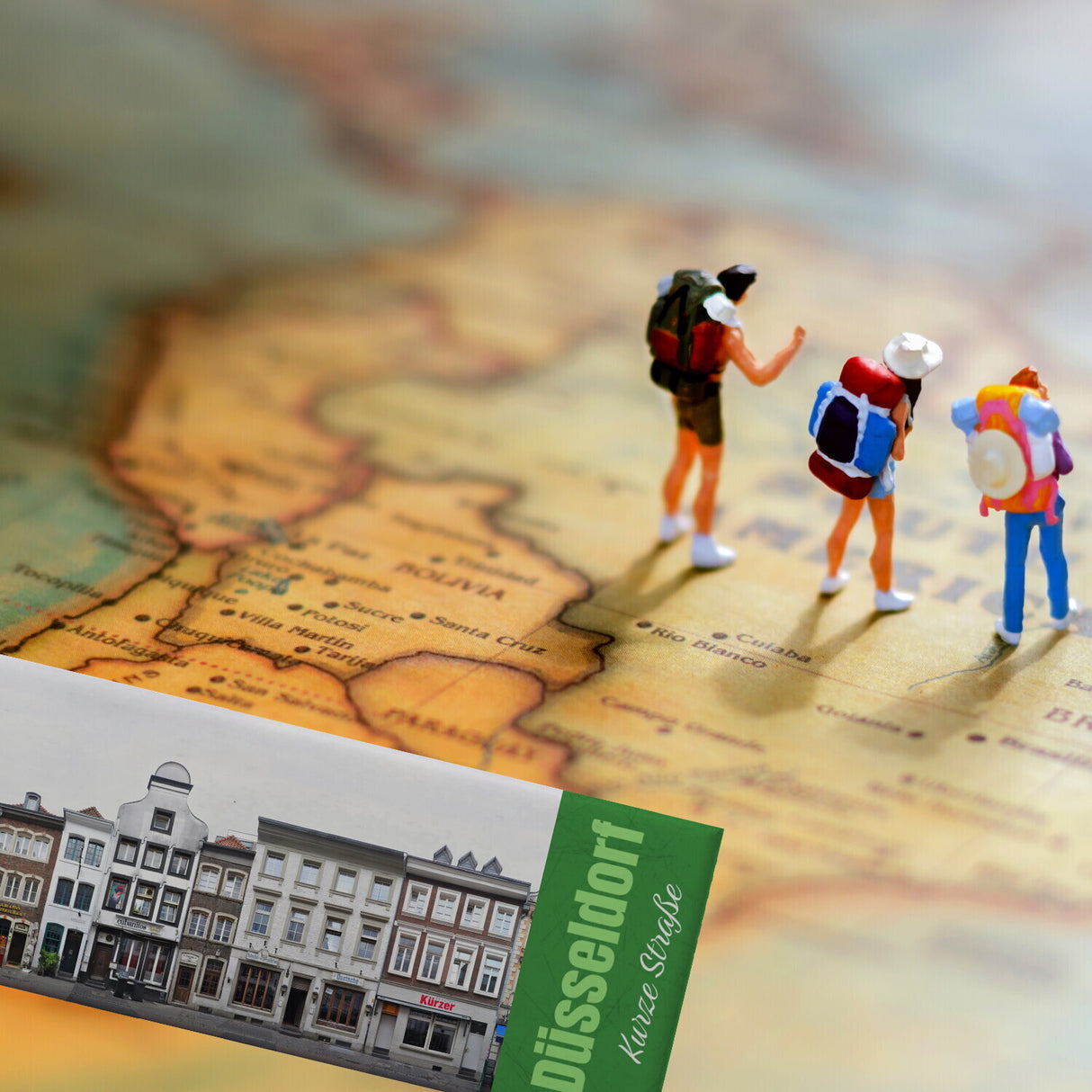 streetline Düsseldorf Kurze Straße Panorama Souvenir Magnet