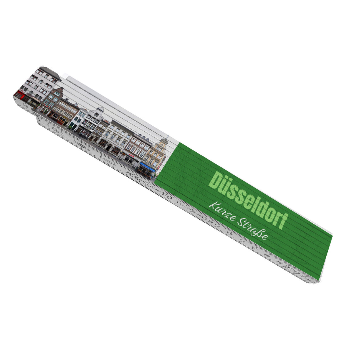 streetline Düsseldorf Kurze Straße Meterstab aus Holz