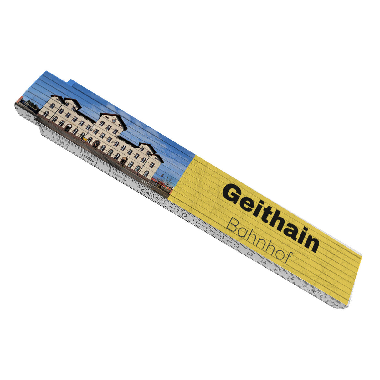 streetline Geithain Bahnhof Meterstab aus Holz