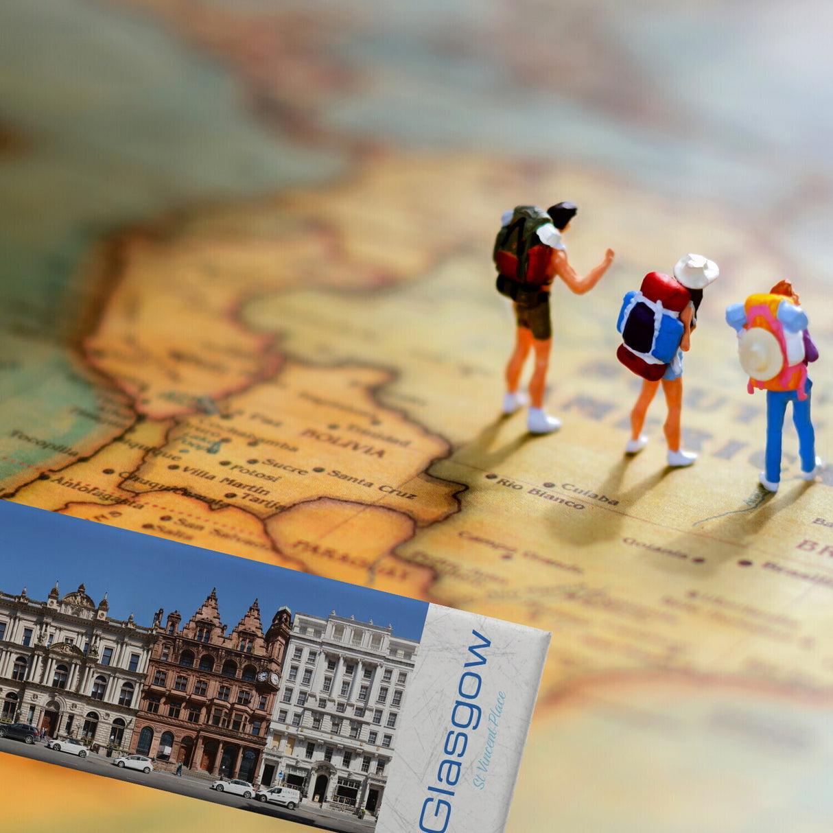 streetline Glasgow St Vincent Place Panorama Souvenir Magnet