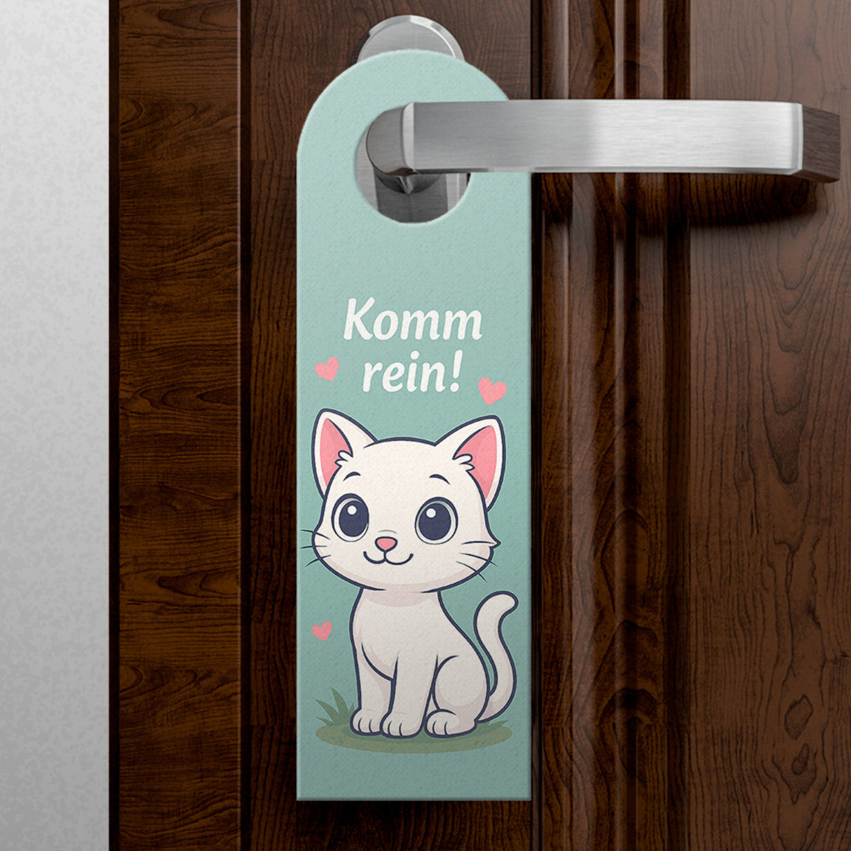 Bleib draußen! Komm rein! Kawaii Katzen Cartoon Türhänger
