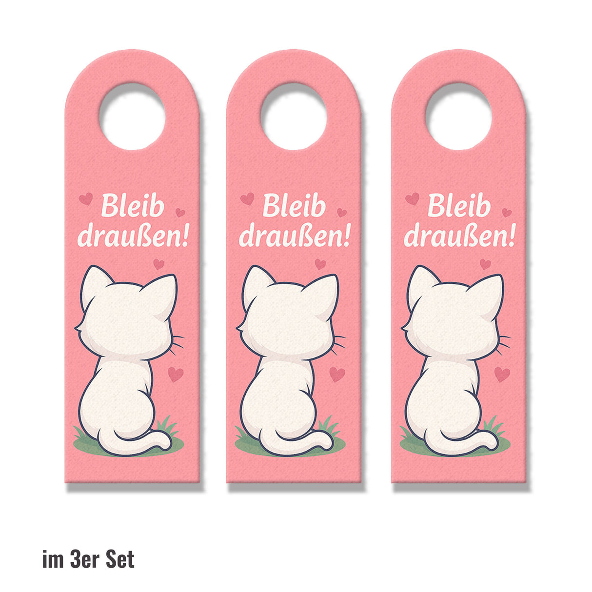 Bleib draußen! Komm rein! Kawaii Katzen Cartoon Türhänger