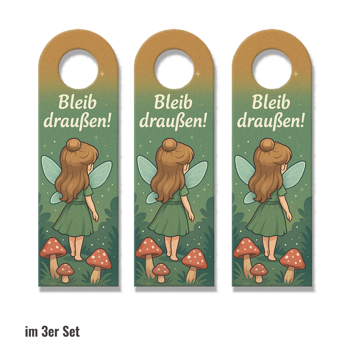 Bleib draußen! Komm rein! Fee im Wald Türhänger