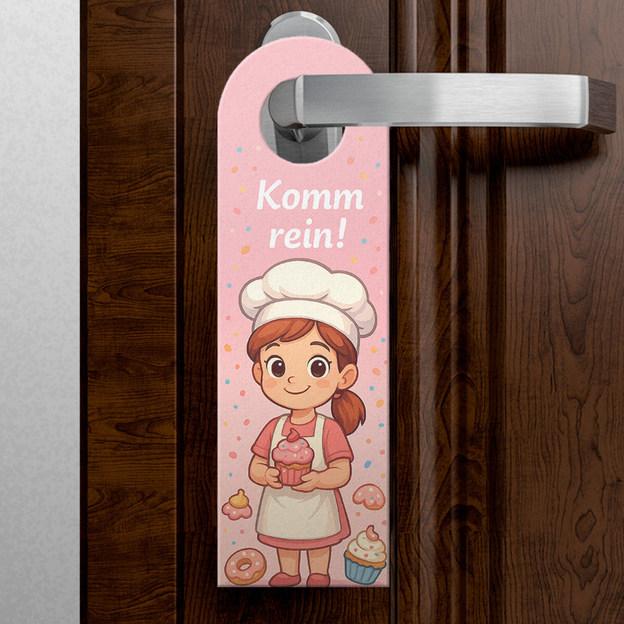 Cartoon Cupcakes Bleib draußen! Komm rein! Türhänger