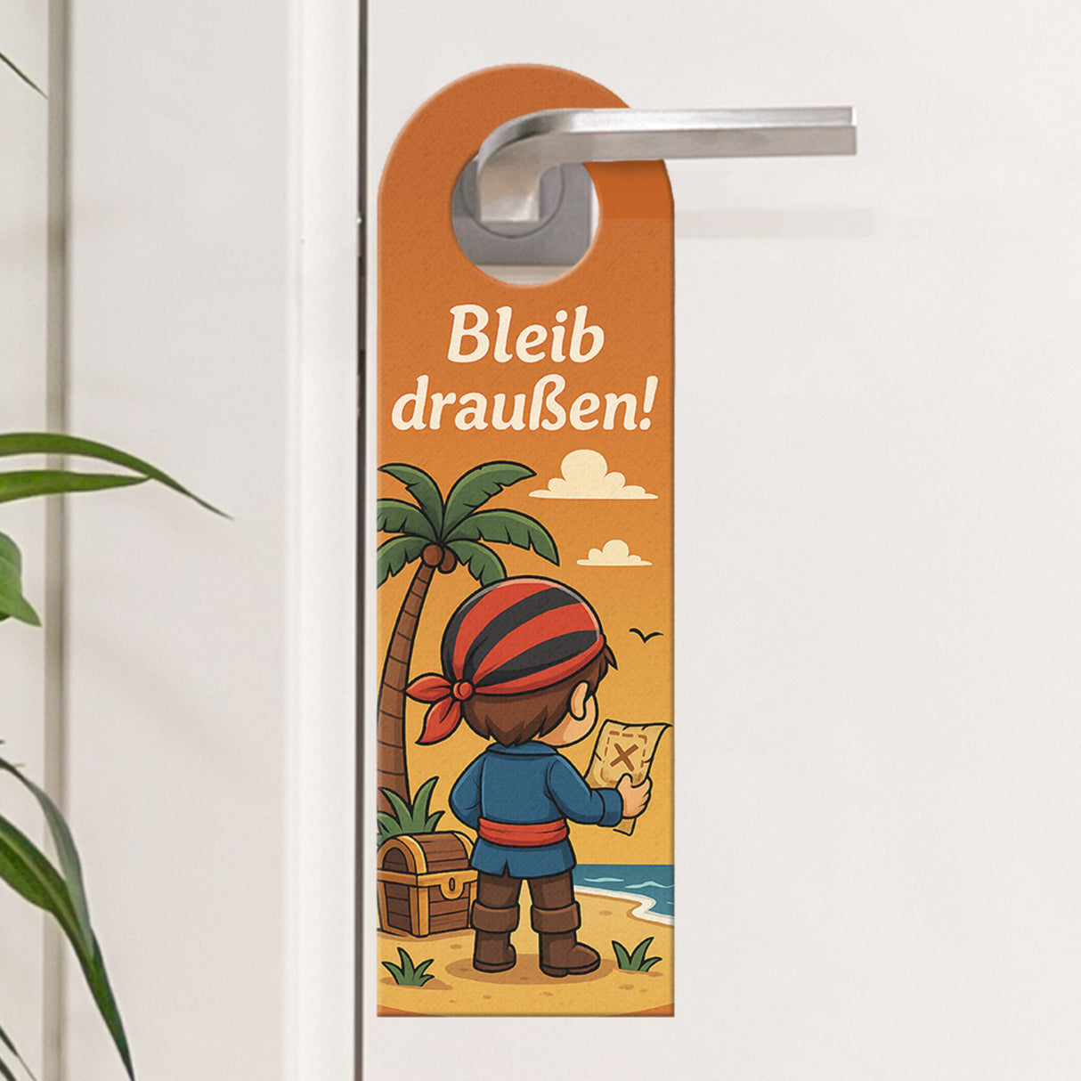 Piratenjunge Schatzkarte Bleib draußen! Komm rein! Türhänger