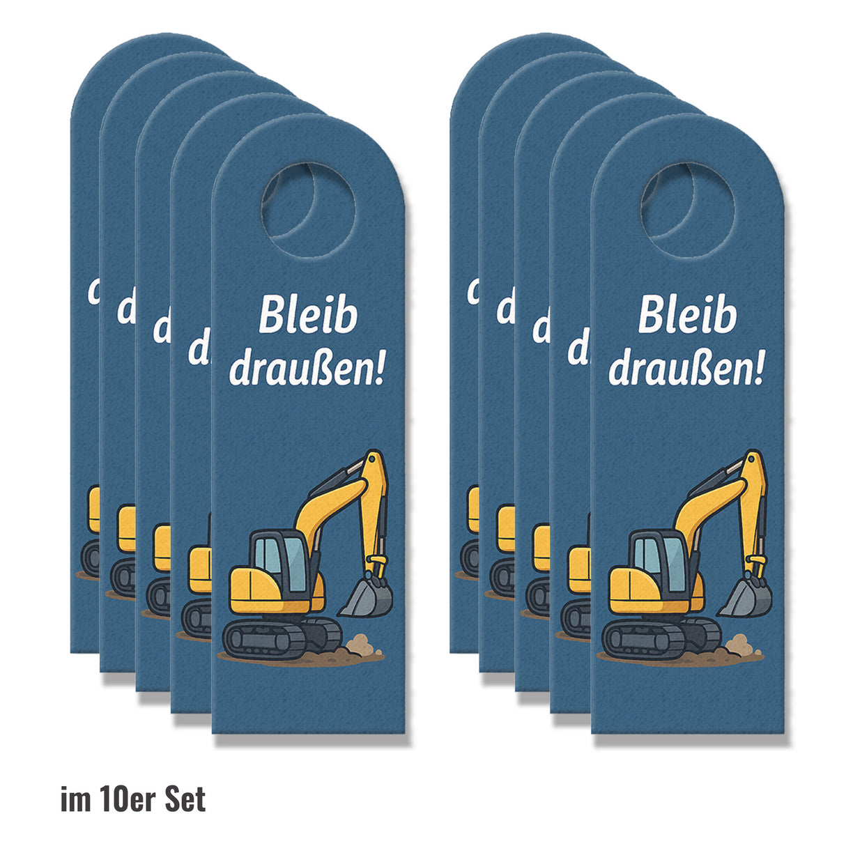 Bagger Cartoon Bleib draußen! Komm rein! Türhänger