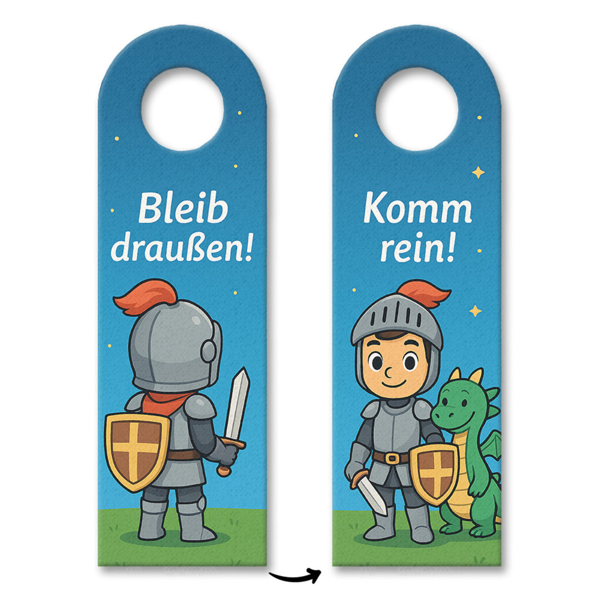 Ritter Drache Bleib draußen! Komm rein! Türhänger