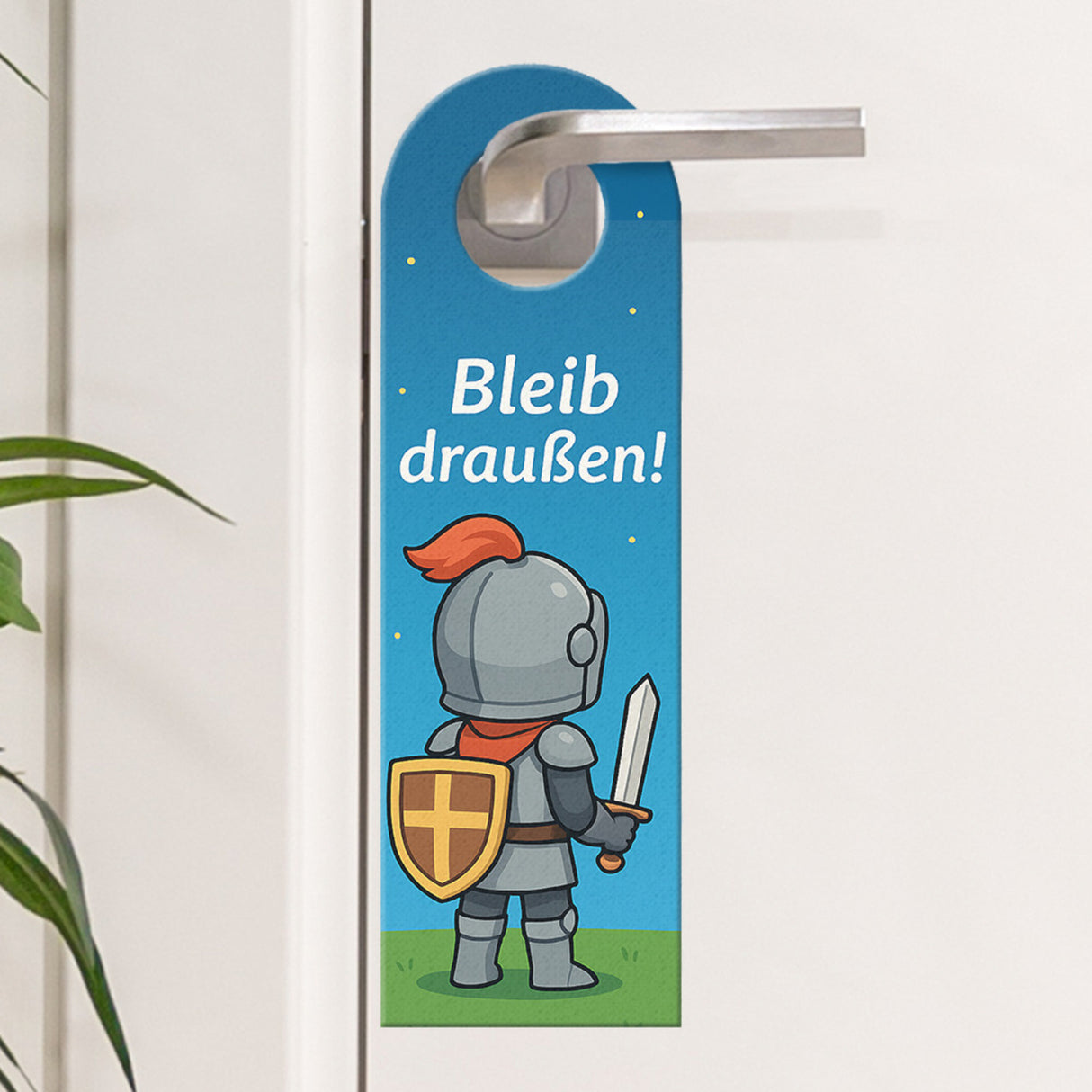 Ritter Drache Bleib draußen! Komm rein! Türhänger