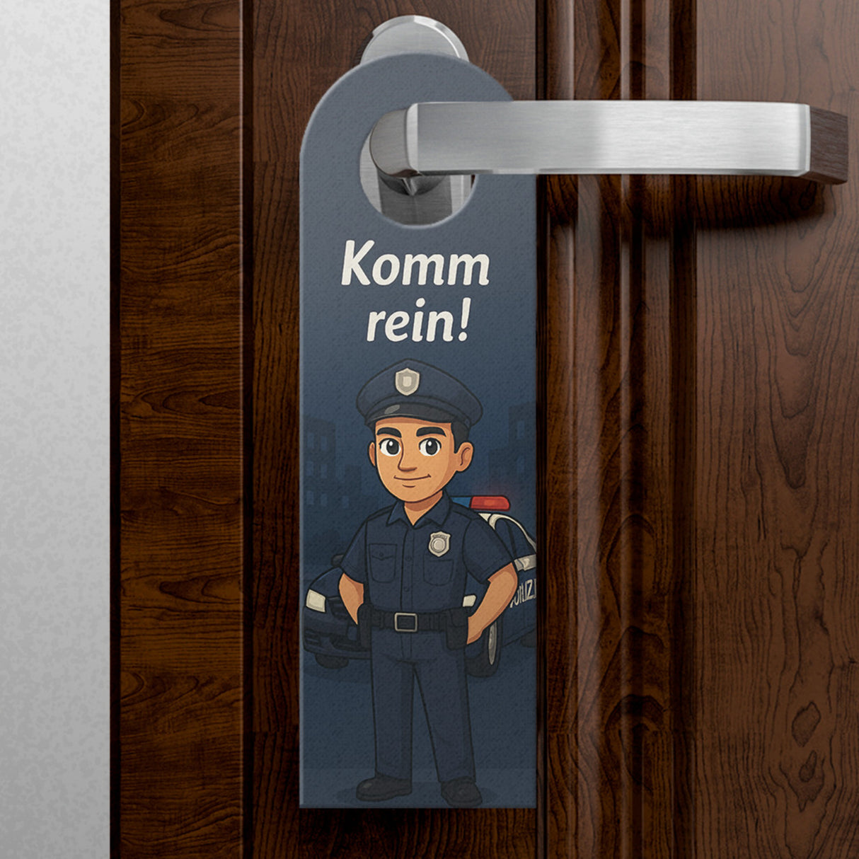 Polizisten Cartoon Bleib draußen! Komm rein! Türhänger