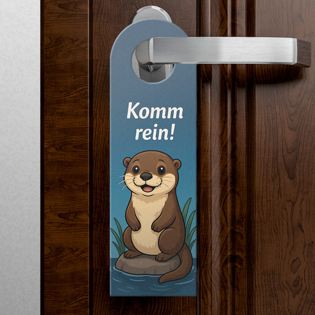 Cartoon Otter Bleib draußen! Komm rein! Türhänger