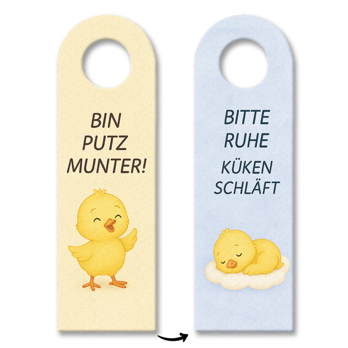 Küken Putz munter! Ruhe Küken schläft Türhänger fürs Kinderzimmer