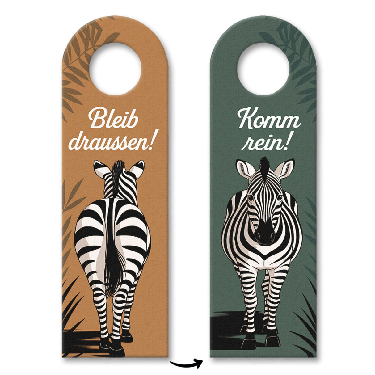 Bleib draußen! Komm rein! Zebras Türhänger