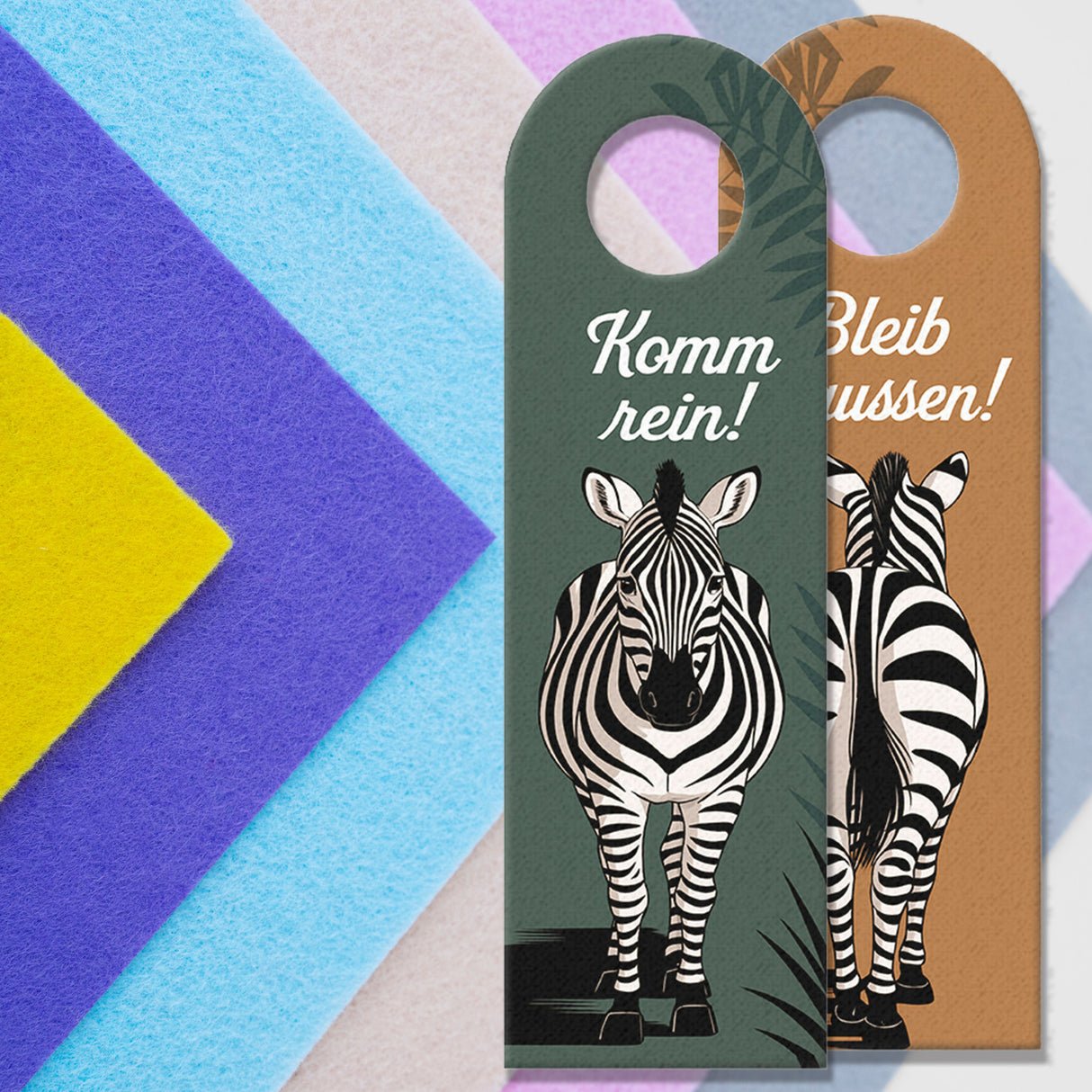 Bleib draußen! Komm rein! Zebras Türhänger