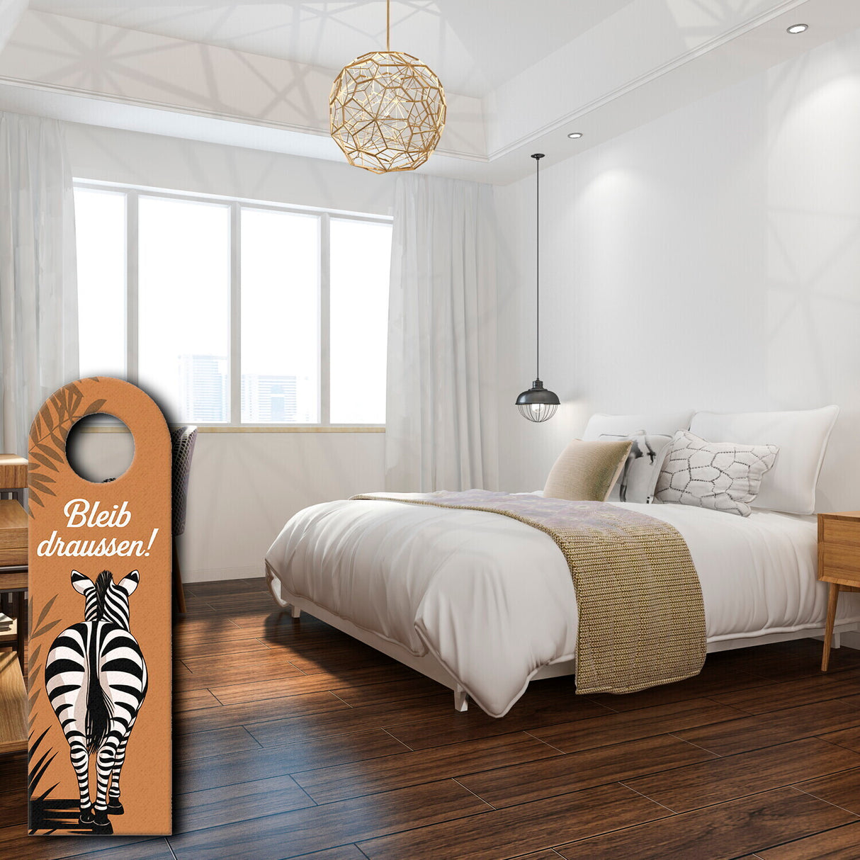 Bleib draußen! Komm rein! Zebras Türhänger