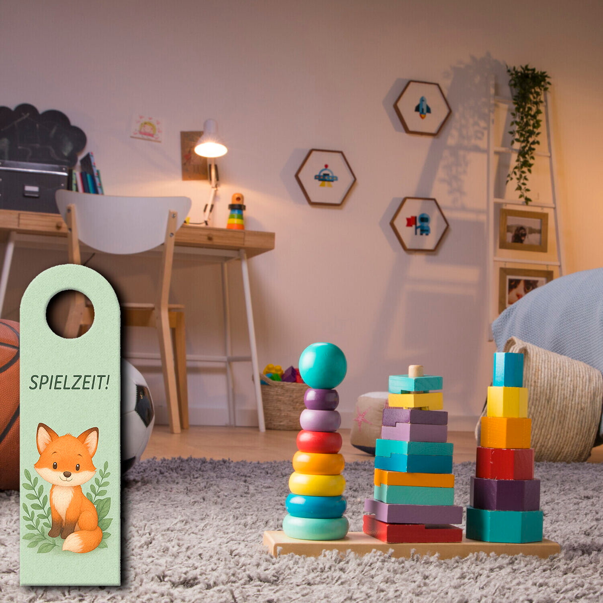 Fuchs Spielzeit bitte nicht stören Schlafzeit Türhänger fürs Kinderzimmer