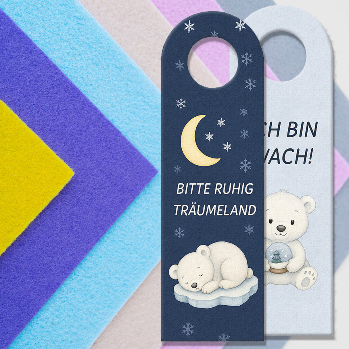 Eisbär Ich bin wach! Bitte ruhig Träumeland Türhänger fürs Kinderzimmer