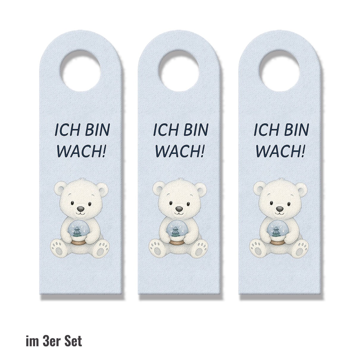 Eisbär Ich bin wach! Bitte ruhig Träumeland Türhänger fürs Kinderzimmer