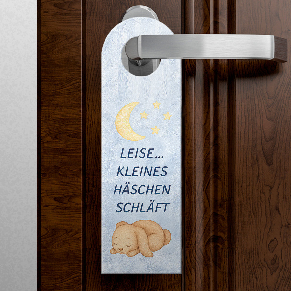 Häschen Ich bin wach kleines Häschen schläft Türhänger für Kinderzimmer