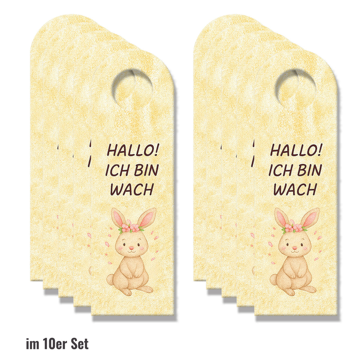 Häschen Ich bin wach kleines Häschen schläft Türhänger für Kinderzimmer