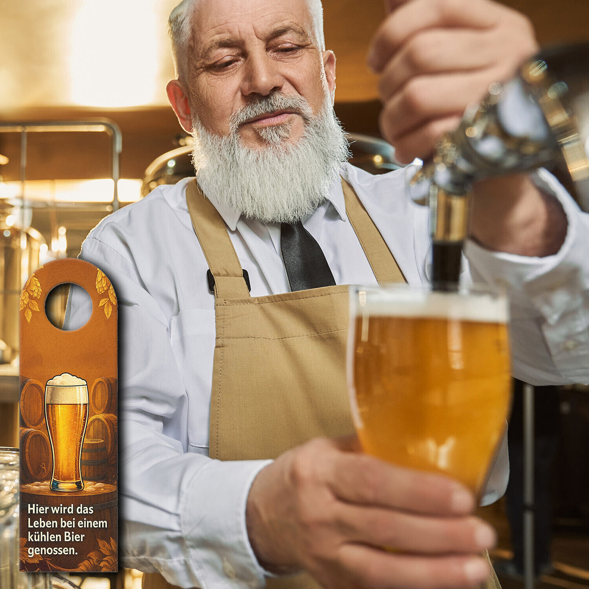 Mal kurz weg Bier holen Türhänger Vintage