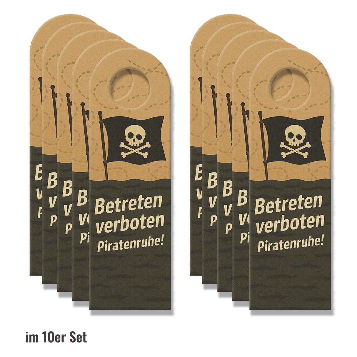 Betreten verboten und Piratenruhe! Piratenflagge Schiff Spruch Türhänger für Piratenfans