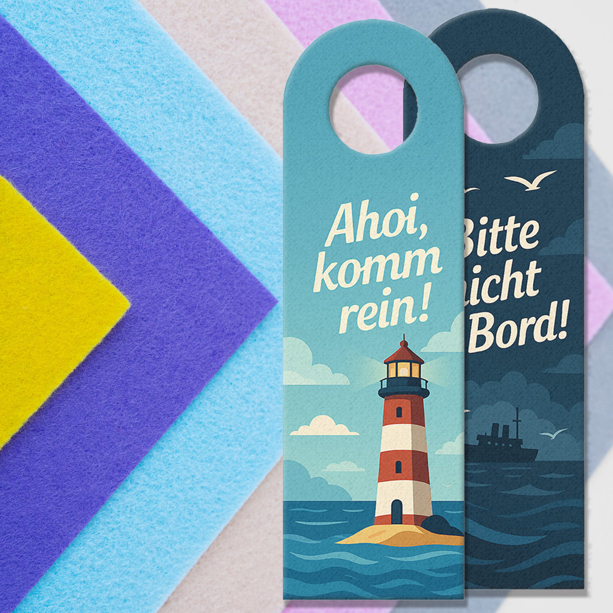 Bitte nicht an Bord Ahoi, komm rein! Leuchtturm Türhänger Maritim