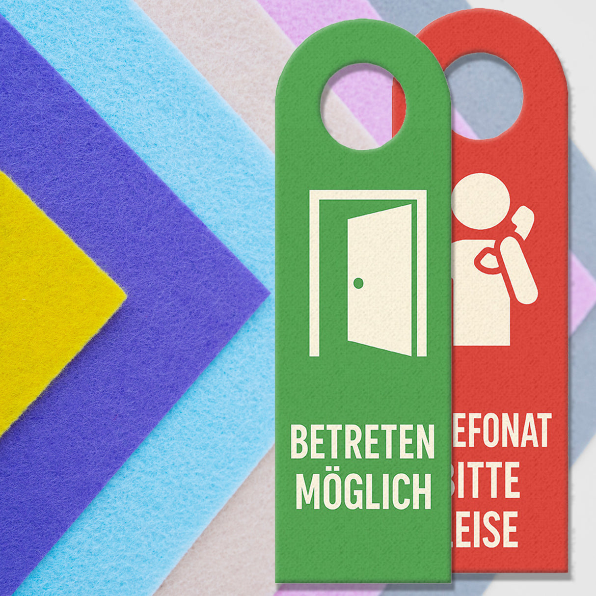 Telefonat Bitte leise betreten möglich Türhänger Büro
