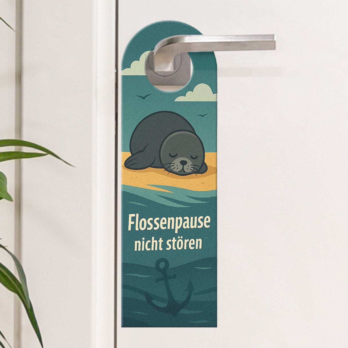 Robben am Strand Türhänger Flossenpause nicht stören