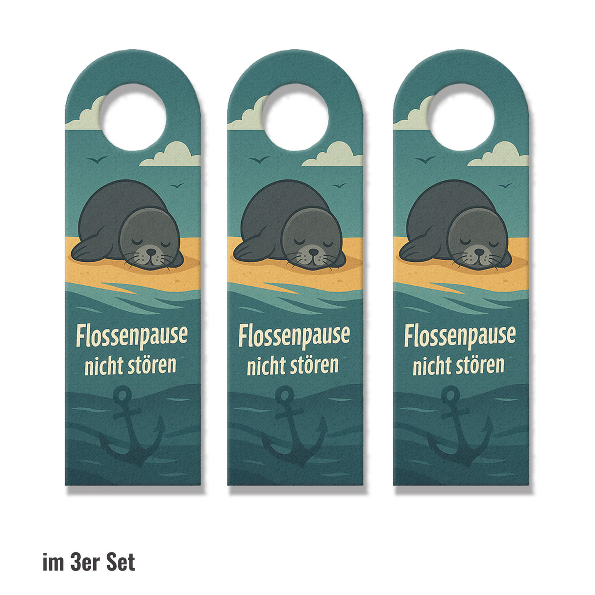 Robben am Strand Türhänger Flossenpause nicht stören