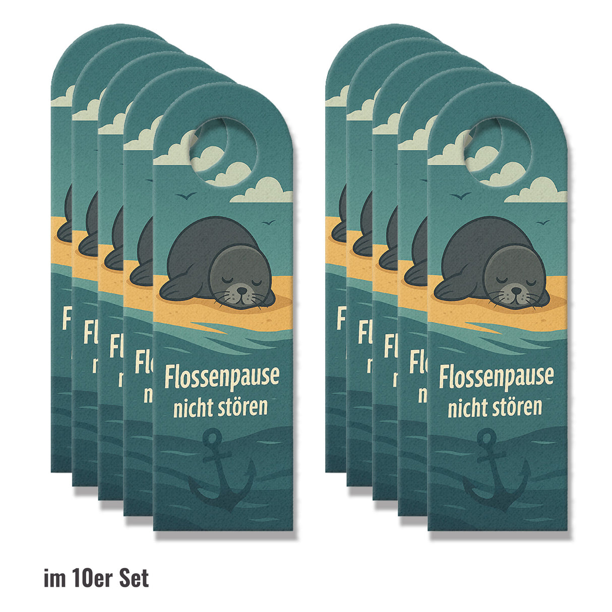 Robben am Strand Türhänger Flossenpause nicht stören
