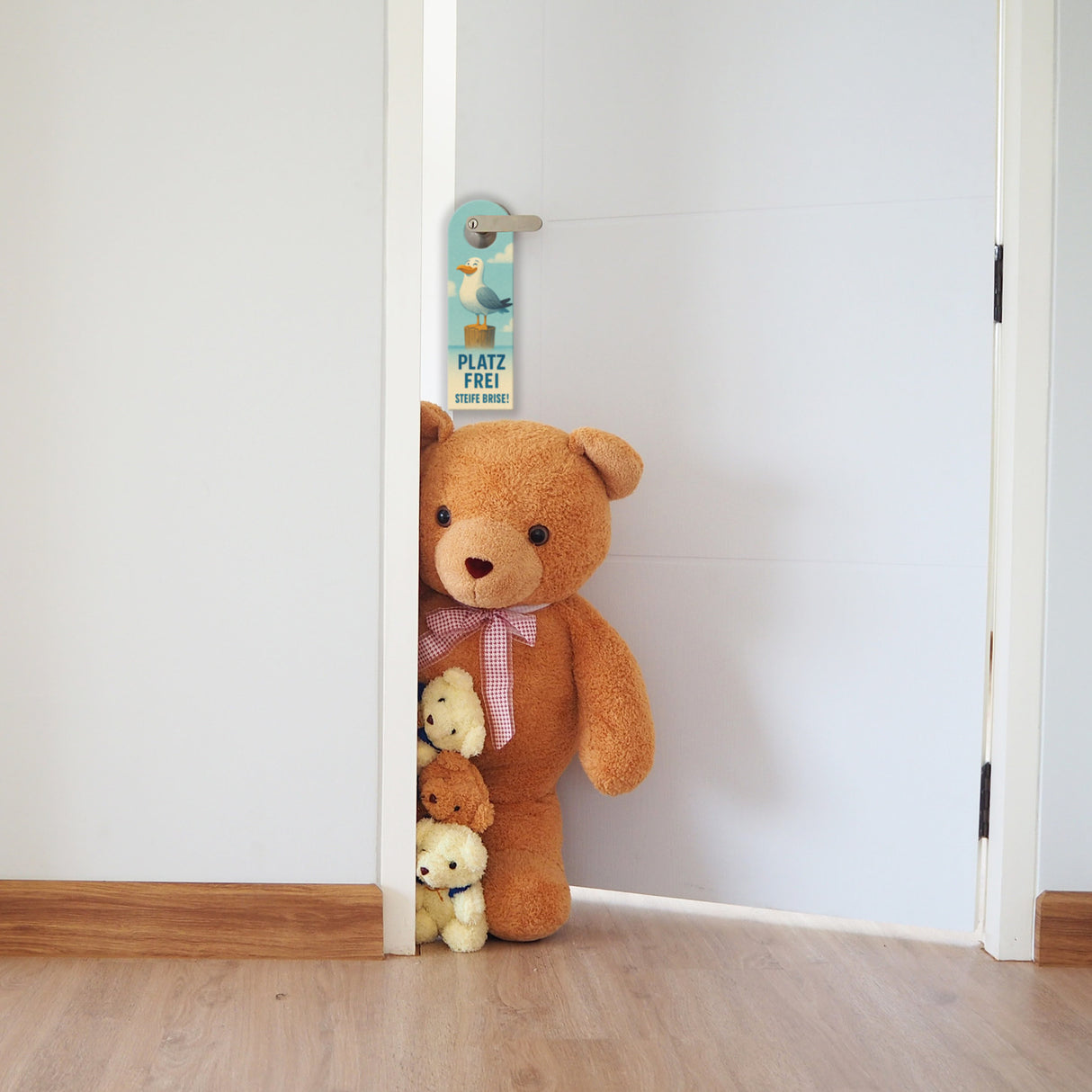 Möwe on Tour Besucher Platz frei Türhänger im Vintage-Stil