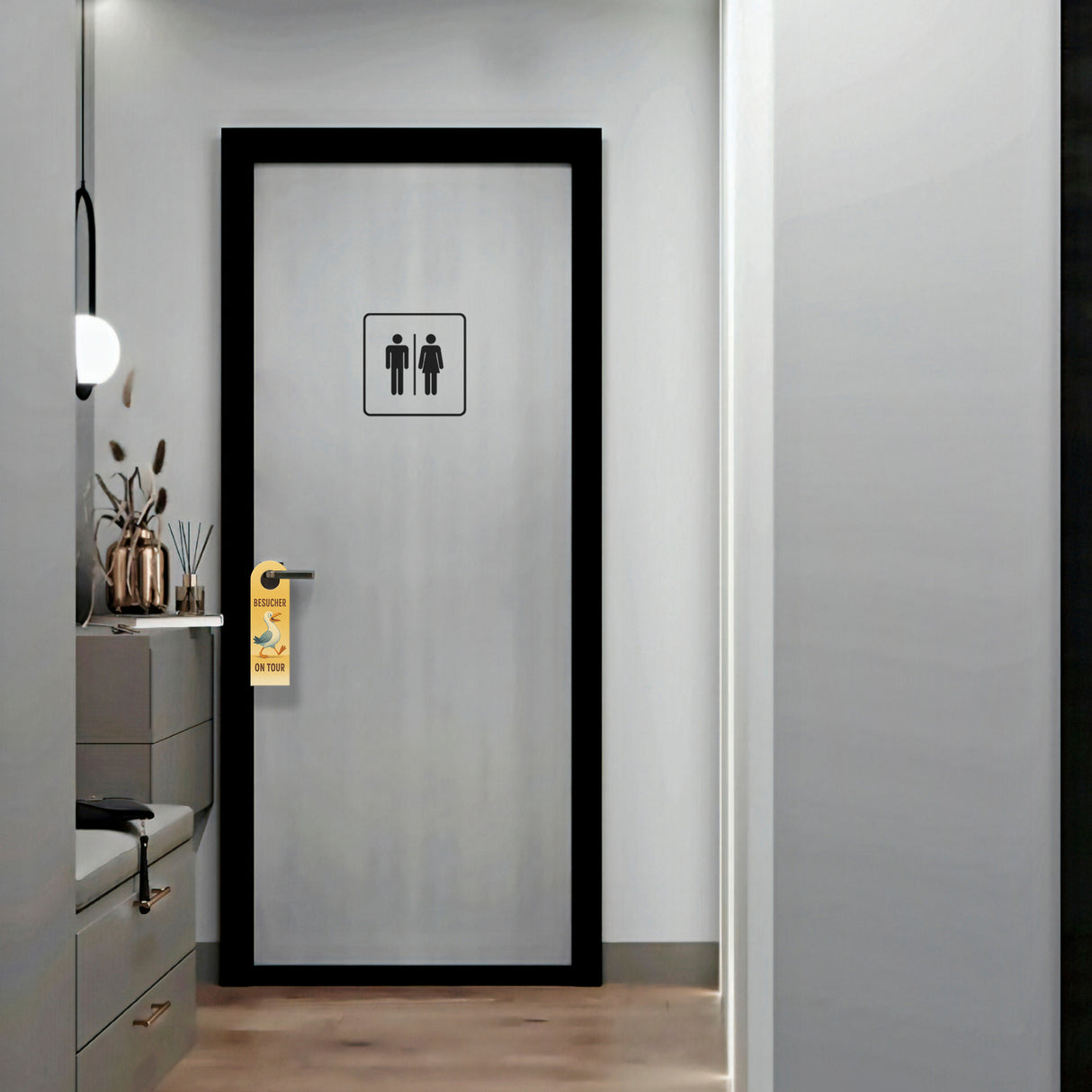 Möwe on Tour Besucher Platz frei Türhänger im Vintage-Stil